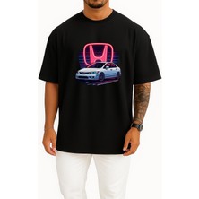 Oversize Honda Civic Fd6 Göğüs Tasarımlı Unisex T-Shirt