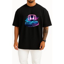 Oversize Honda Civic Fb7 Göğüs Tasarımlı Unisex T-Shirt