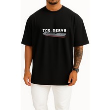 Oversize Tcg Derya - A1590 Göğüs ve Sırt Tasarımlı Unisex T-Shirt