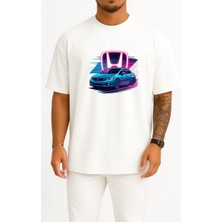 Oversize Honda Civic Fb7 Göğüs Tasarımlı Unisex T-Shirt