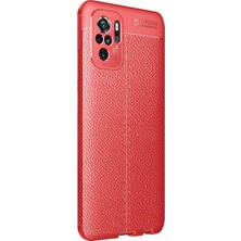 Piyasa Sepeti Xiaomi Redmi Note 10S Deri Görünümlü Silikon Kırmızı