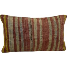 Yeni El Dokuma Dekoratif Lumbar Kilim Kırlent Yastık Kılıfı 6150