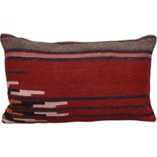 Yeni El Dokuma Dekoratif Lumbar Kilim Kırlent Yastık Kılıfı 6152