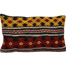 Yeni El Dokuma Dekoratif Lumbar Kilim Kırlent Yastık Kılıfı 6151