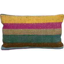 Yeni El Dokuma Dekoratif Lumbar Kilim Kırlent Yastık Kılıfı 6159