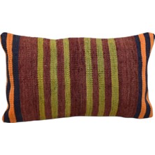 Yeni El Dokuma Dekoratif Lumbar Kilim Kırlent Yastık Kılıfı 6158