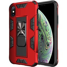 Apple iPhone Xs Max 6.5 Kılıf Zırhlı Tank Korumalı Standlı Sert Silikon Volve Kapak