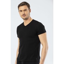 Cacharel Erkek V Yaka T-Shirt 1402/SIYAH