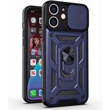Piyasa Sepeti Kızaklı Tank Kılıf Apple iPhone 12 Lacivert