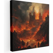 Popcas Yüzüklerin Efendisi Tuval Tablo - Helm Derinlik Soyut - Yüzüklerin Efendisi Duvar Dekorasyonu Tuval