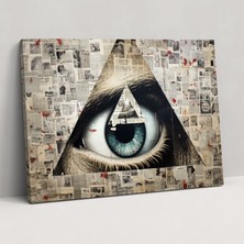 Popcas Illuminati Duvar Sanatı - Gizli Mesajlar Kanvas Tablo Sırlar