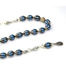 Galalith ve Oltu Taşı Arpa Kesim Karpuz Dilim Gümüş Işleme Zaza Tespih