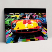 Popcas Ferrari Kanvas Tablo - Ferrari Modelleri Duvar Dekorasyonu Heyecan