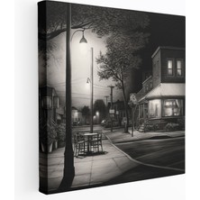 Popcas Gece Kuşları Kömür Rengi Kanvas Tablo - Duvar Süsü Nostalji Klasik Şıklık