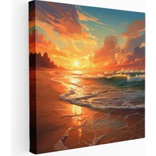 Popcas Modern Kıyı Günbatımı Kanvas Tablo
