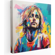 Popcas Kurt Cobain Soyut Kanvas Tablo - Duvar Sanatı