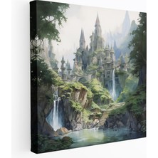 Popcas Yüzüklerin Efendisi Duvar Sanatı - Rivendell'in Huzuru - Duvar Dekorasyonu Ev Dekorasyonu Kanvas Tablo