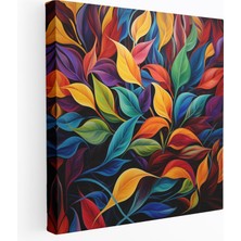 Popcas Yapraklar Duvar Dekorasyonu - Yapraklar Kanvas Tablo Kanvas Duvar Sanatı Canlı Renkler