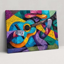 Popcas Pablo Picasso Soyut Gitar Çalan Duvar Sanatı - Kanvas Tablo Pablo Picasso