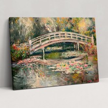 Popcas Empresyonist Köprü Claude Monet Kanvas Tablo - Claude Monet Kanvas Tablo Gölet Kanvas Duvar Sanatı