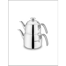 Korkmaz Droppa Maxi 2.3 lt Enerji Tasarruflu Parlak Beyaz Çaydanlık Seti - 18/10 Cr-Ni Paslanmaz Çelik Solar Taban