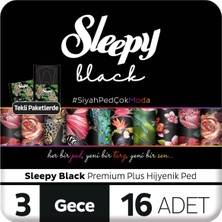 Sleepy Black Premium Plus Hijyenik Ped Gece 16 Adet