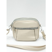 Kadın Suni Deri Ayarlanabilir Çapraz Askılı 4 Gözlü Omuz Çantası