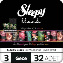 Sleepy Black Premium Plus Hijyenik Ped Gece 32 Adet