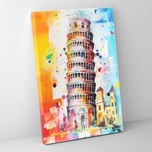Popcas Pisa Eğik Kulesi Kanvas Duvar Sanatı - Duvar Dekorasyonu Için Pisa Eğik Kulesi Kanvas Tablo
