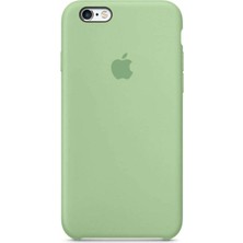 Piyasa Sepeti Apple iPhone 6 Uyumlu Logolu Içi Kadife Altı Açık Lansman Yeşil Silikon Kılıf