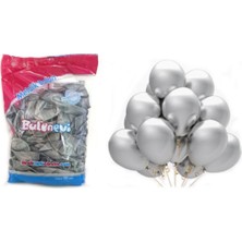 100'LÜ 12" Metalik Silver Gümüş Baskı Balonu 074911