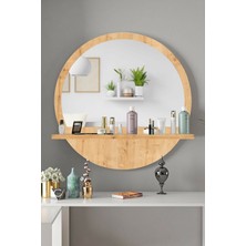 Tarzdesign Yuvarlak Raflı 45CM Koridor Dresuar Konsol Duvar Salon Banyo Ofis Çocuk Yatak Oda Raflı Aynası