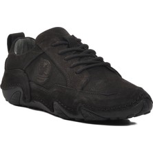 Siyah Nubuk Hakiki Deri Erkek Günlük Ayakkabı