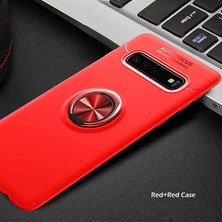 Galaxy S10 Plus Kılıf Yüzüklü Standlı Renkli Kırılmaz Esnek Silikon Ravel Silikon Kapak