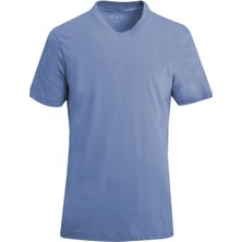 Uki Indigo Comfort Fit Bisiklet Yaka Basic T-Shirt