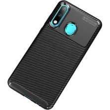 Huawei P30 Lite Kılıf Karbon Desneli Iz Yapmaz Slim Ince Esnek  Negro Silikon Kapak