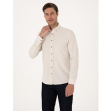 Pierre Cardin Erkek Bej Slim Fit Uzun Kollu Gömlek 50311562-VR011