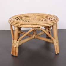 Mylamp Yumru Doğal Kubu Rattan 40X25 Sehpa & Tabure