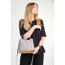 Baskı Desenli Geniş Askılı Su Geçirmez 3 Gözlü Kadın Omuz Çantası