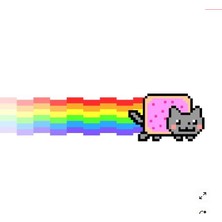 5 Adet Nyan Cat Gökkuşağı Sticker – Retro Pixel Tasarım
