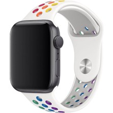 Piyasa Sepeti Apple Watch Series 2 38 MM Fileli Kordon Beyaz-Renkli