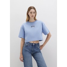 Mavi Mavi Logo Baskılı Mavi Crop Tişört 1613411-70831