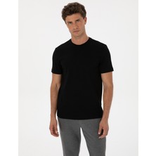 Pierre Cardin Erkek Siyah Regular Fit Basic Tişört 50318130-VR046