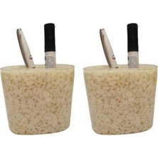 2 Adet Kalemlik Deniz Taşı Desenli Ofis Gereci 9X5X10CM