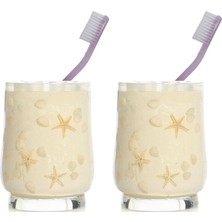 2 Adet Diş Fırçalık Deniz Yıldızı El Yapımı 400 gr 7X7X10CM Banyo Seti