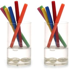 2 Adet Kalemlik Su Içinde Incili Model Ofis Gereci 7X7X13CM 300ML