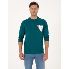 Pierre Cardin Erkek Zümrüt Regular Fit Bisiklet Yaka Sweatshirt 50317750-VR055