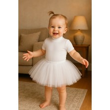 Beyaz Kız Bebek Prenses Doğum Günü Tütü Etek