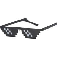 Schulzz Thug Life Parti Gözlüğü Siyah Beyaz Piksel Desenli Tek Boyut 1 Adet Eğlenceli