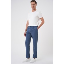 Comfort Fit Beli Lastikli Pileli Indigo Jogger Pantolon  P 1182